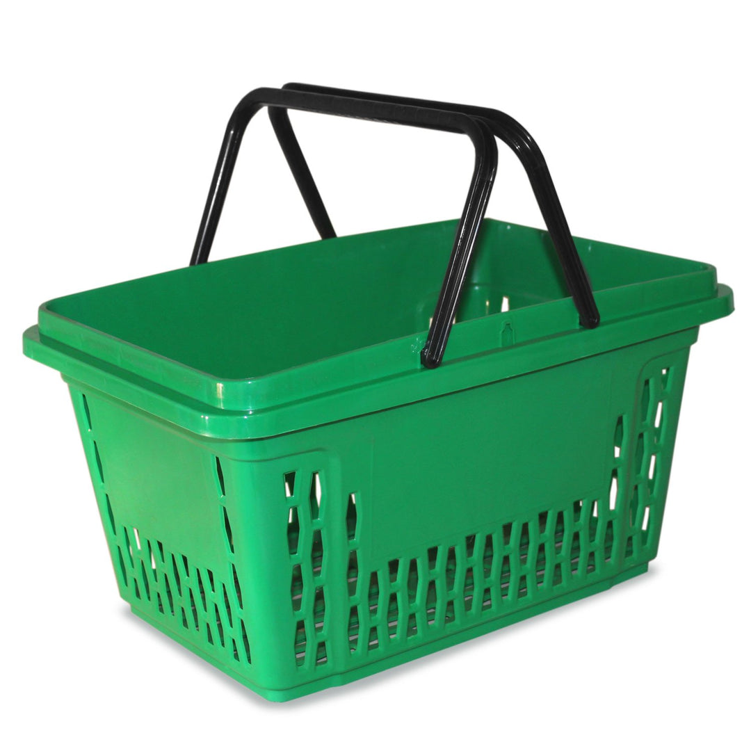 GERSO Einkaufskörbe aus Kunststoff mit 2 Bügeln 40 Liter Polypropylen bunte Farbauswahl (10, grün) 1