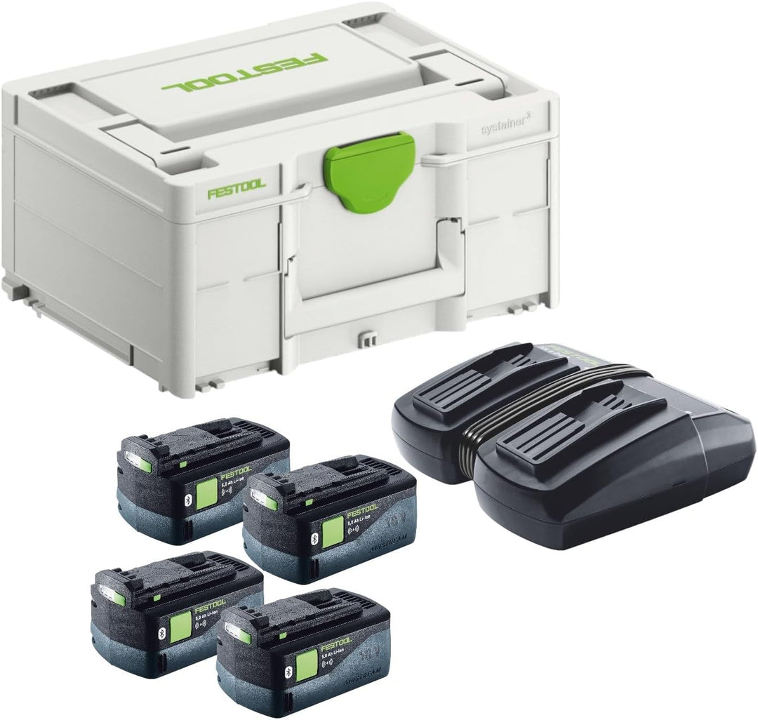 Festool Energie-Set SYS 18V 4x5,0/TCL 6 DUO (mit Akkupacks BP 18 Li 5,0 ASI, Schnellladegerät), im S