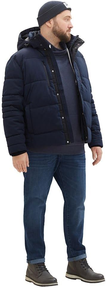 TOM TAILOR Herren Winterjacke mit Abnehmbarer Kapuze 3XL 10668 - Sky Captain Blue, 3XL 10668 - Sky C