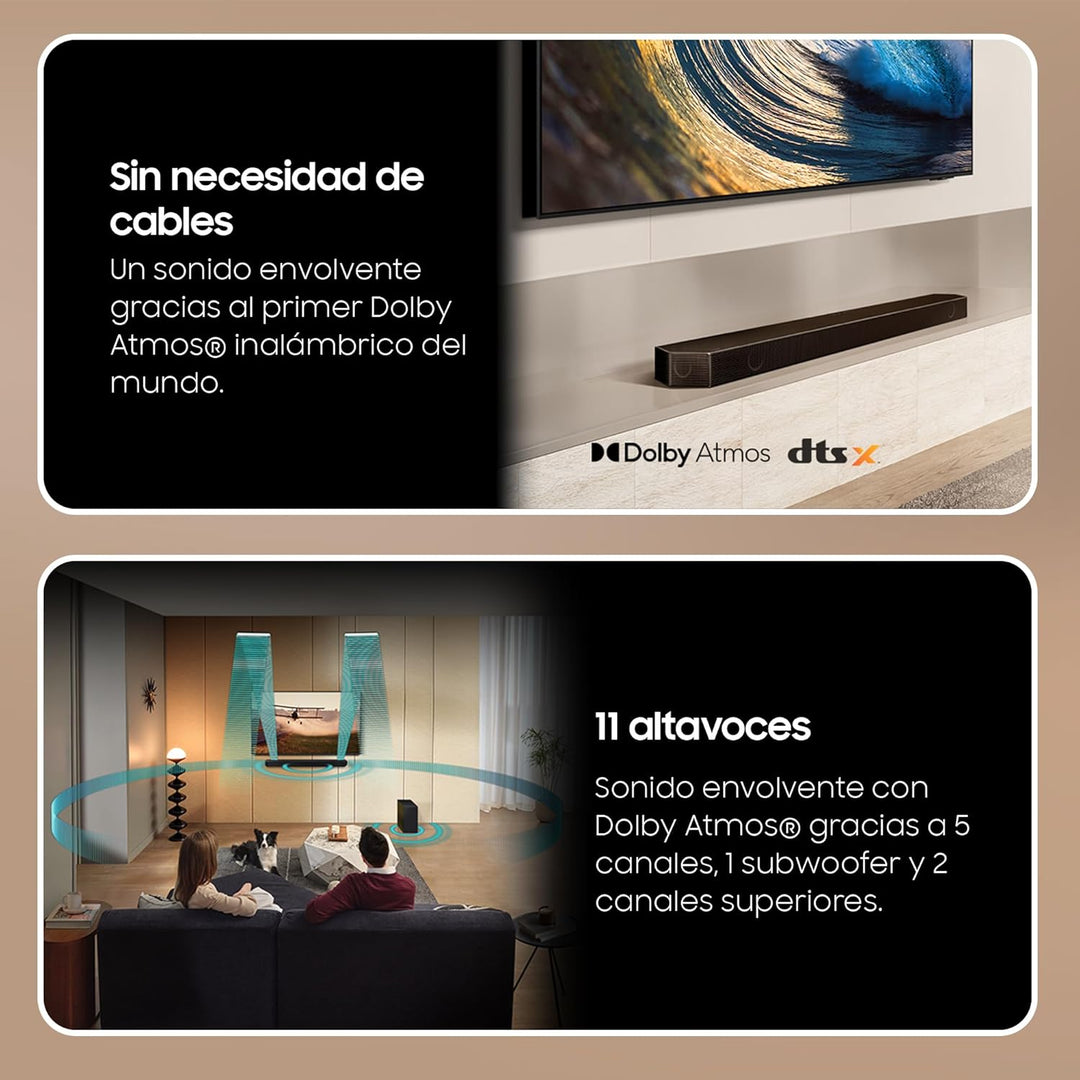 SAMSUNG Soundbar HW-Q800D/ZF 2024 - Dolby Atmos Wireless, Q-Symphony, 5.1.2 Kanäle, SpaceFit Sound P