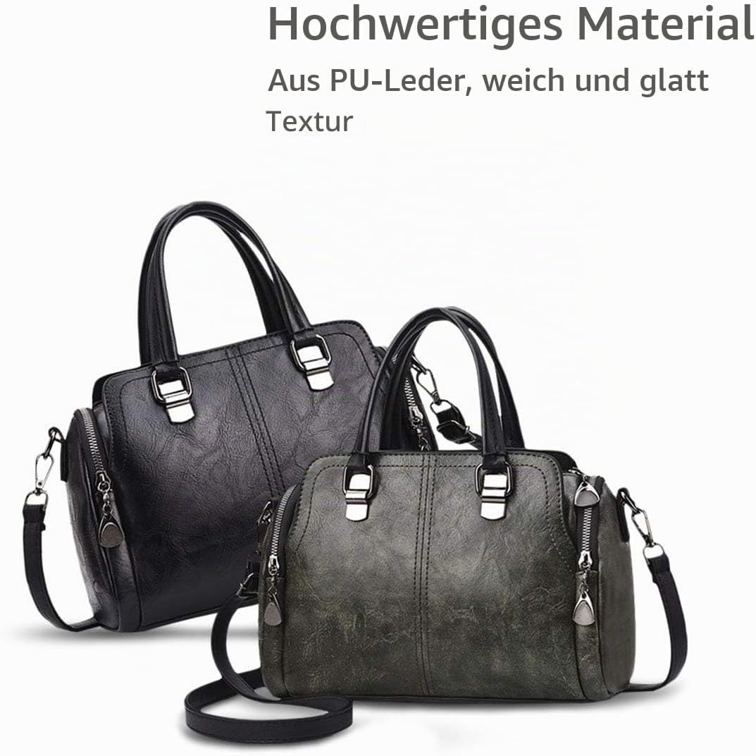 NICOLE&DORIS Damen Mode Taschen mit hohem Tragegriff Retro Handtaschen Schultertasche Umhängetasche