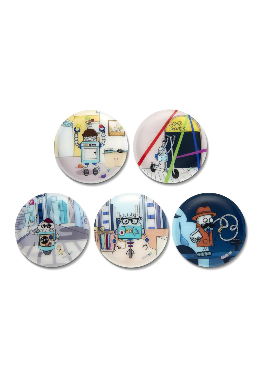 ergobag Kinderrucksack-Set mit Klettverschluss Einheitsgrösse Roboter - Bunt, Einheitsgrösse Roboter