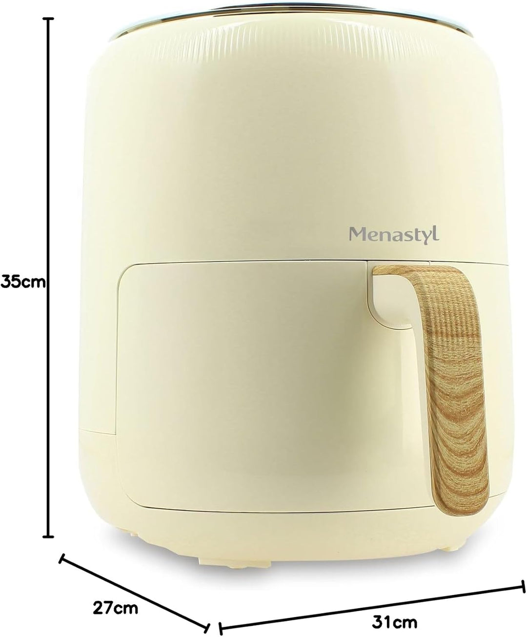 MENASTYL - Fritteuse ohne Heissluftöl Colorama – Creme – ohne PFAS – 4,5 l – 8 Programme – Temperatu