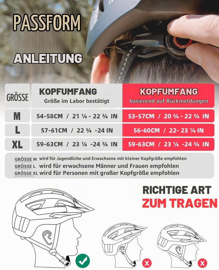 VICTGOAL Fahrradhelm Herren Damen MTB Helm mit Abnehmbarer Magnetische Schutzbrille Visier Atmungsak