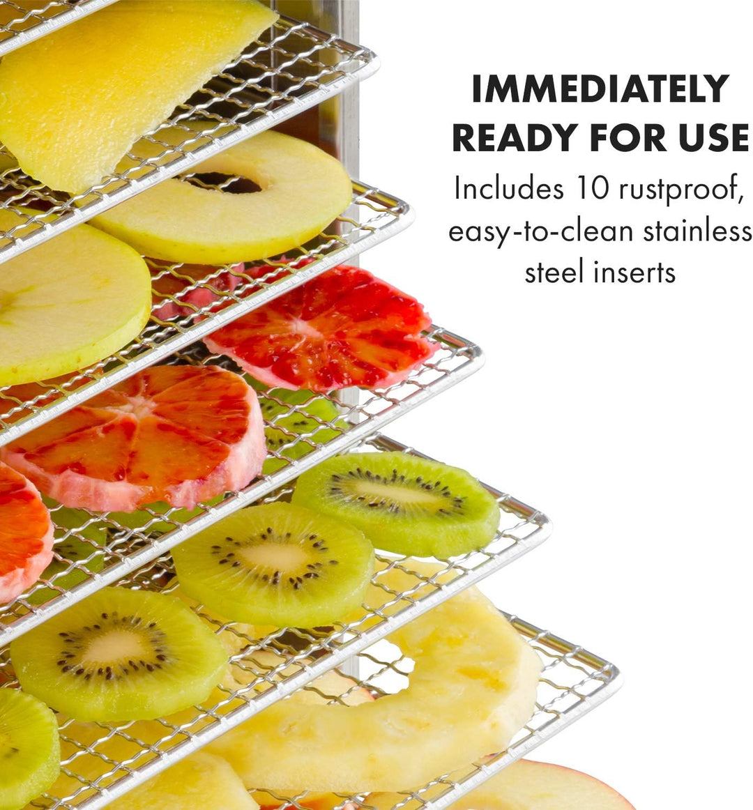Klarstein Captain Jerky 110 Dörrautomat, 1000 W, Temperatur: 30-90 °C, 24-Stunden-Timer, BPA-frei, T