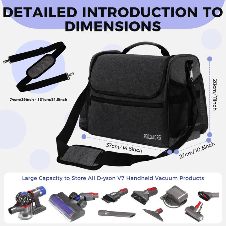 Vakuum-Aufbewahrungstasche für Auto und Boot, kompatibel mit Dyson V7 – V15 – Organizer-Tasche für k