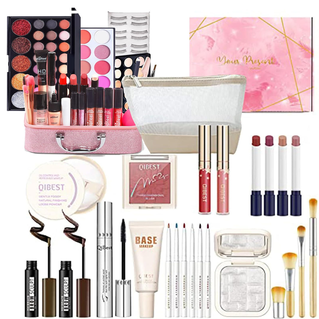 CHSEEO Make up Set Schminkset Cosmetics Schminkkoffer Kosmetik Geschenk Set Lipgloss Lidschatten Con