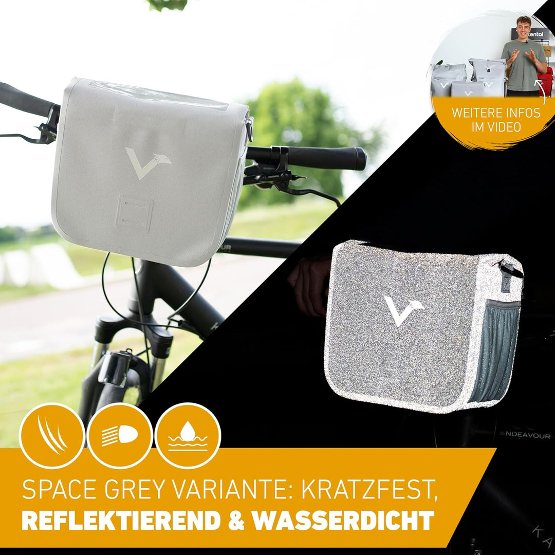Valkental x KLICKfix Lenkertasche 7L mit Handyfach, für Ebike | 7L Volumen, praktische Lenkertasche