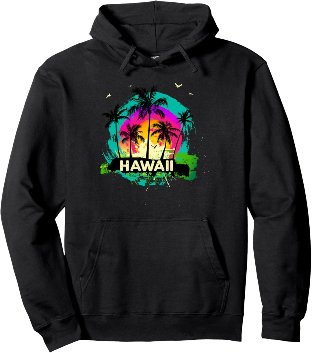 Hawaii Souvenir Retro Sunset Pullover Hoodie
