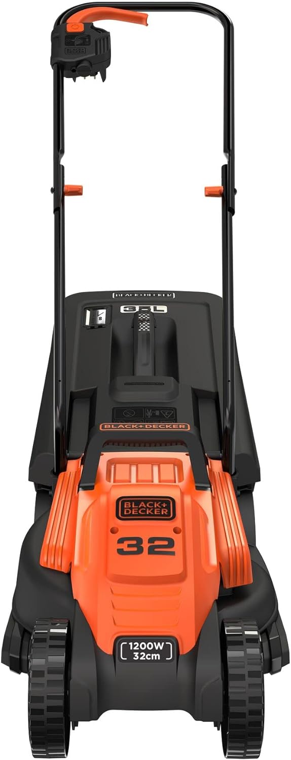 Black+Decker Elektro-Rasenmäher (1.200 W, 32cm Schnittbreite, 3-fach axial Schnitthöhenverstellung,