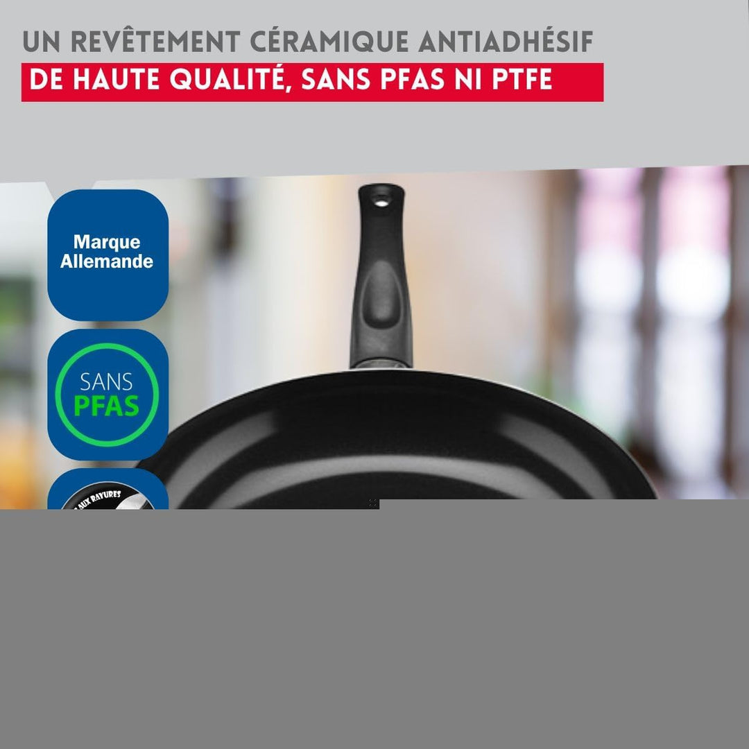 ELO 9749250 Kochgeschirr-Set, 7-teilig, 3 Bratpfannen 20, 28 und 32 cm, 4 Kochtöpfe 12, 14, 20 und 2