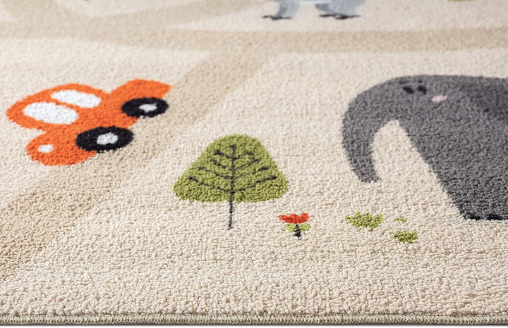 the carpet Happy Life Kinderzimmer, Kinderteppich, Spielteppich, Waschbar, Strassenteppich, Strasse,