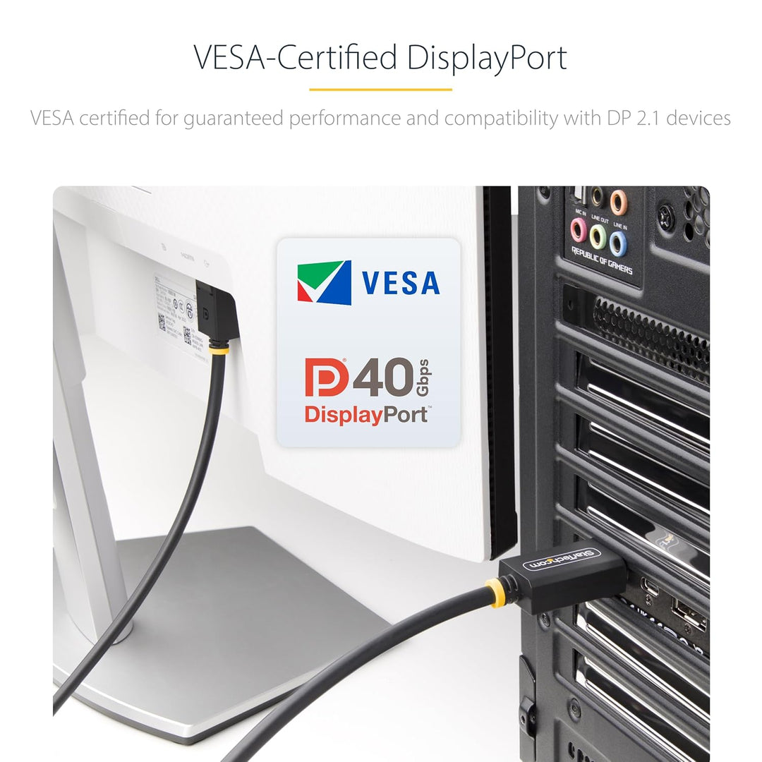 StarTech.com 1m DisplayPort 2.1 Kabel, VESA zertifiziert DP40 DisplayPort Kabel mit UHBR10/HDR/HDCP