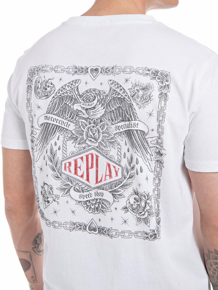 Replay Herren T-Shirt S Optical White 001, S Optical White 001