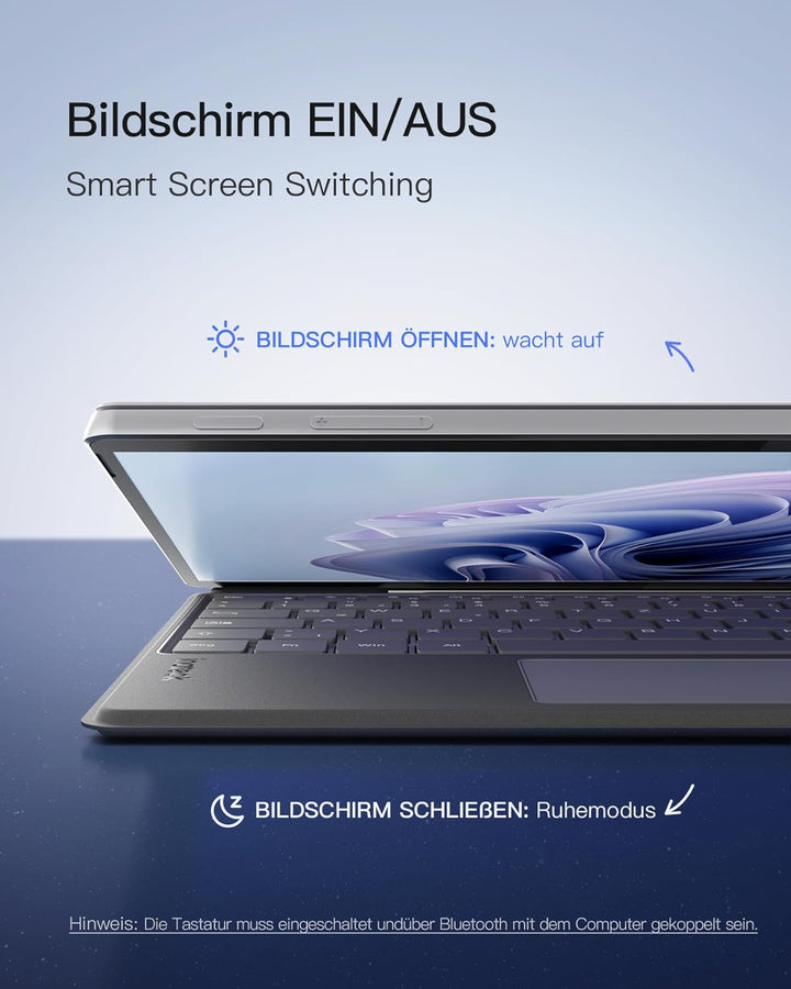 Inateck Surface Pro 9 Tastatur,Kompatibel mit Surface Pro 11/10/9/8/X, mit Touchpad,Surface Tastatur