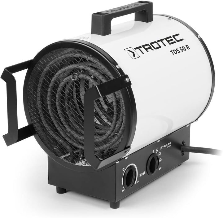 TROTEC Bauheizer TDS 50 R – Heizleistung 4,5 kW / 9 kW – Elektroheizer Luftmenge 844 m³/h – Heizlüft