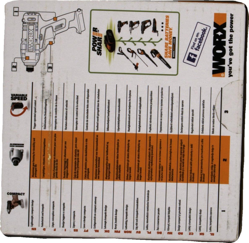 WORX WX290.9 Akku Schlagschrauber 20V - 107Nm - kompakt, leicht, mit variabler Geschwindigkeitsregel