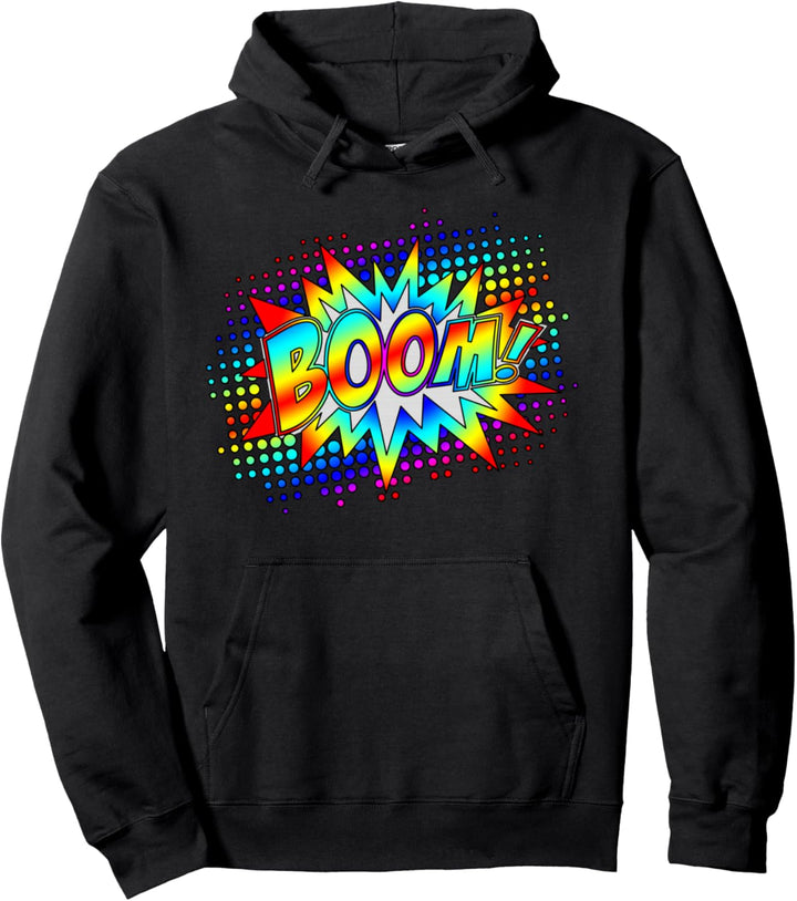 Comic Boom Bang Pow Kaboom Explosion Sprechblase Vintage Pullover Hoodie