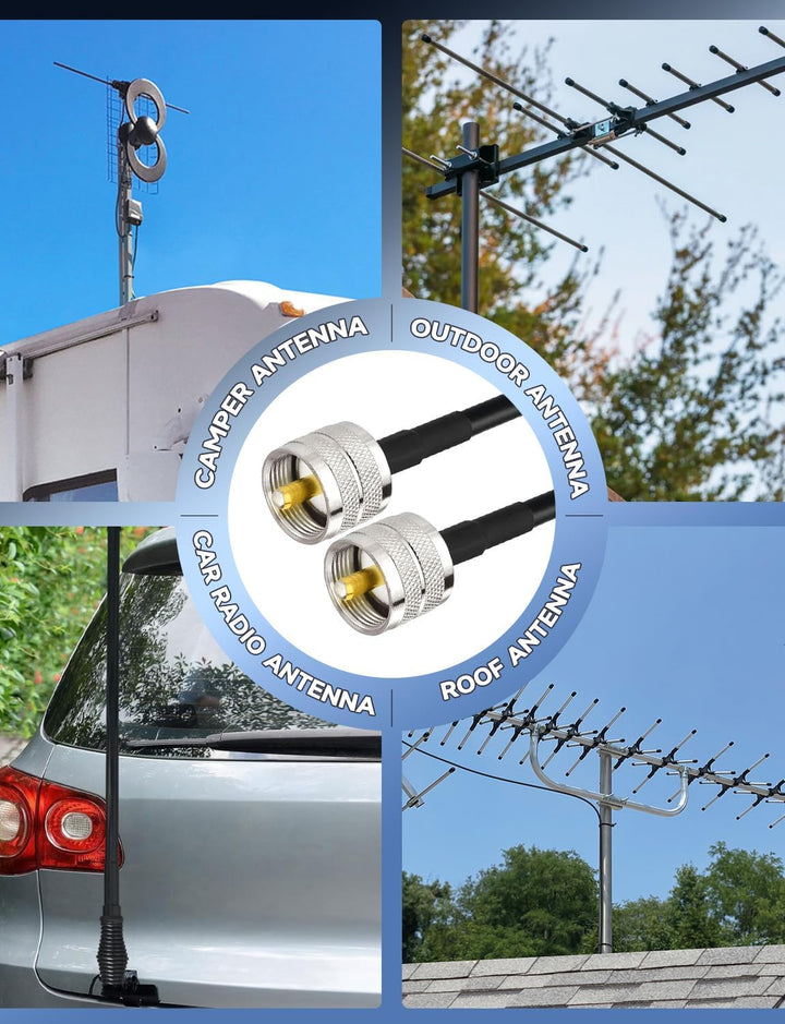 Superbat HF VHF UHF PL259 Kabel RG8X 10FT (3m) PL-259 Stecker auf Stecker Low Loss UHF kabel 50 Ohm