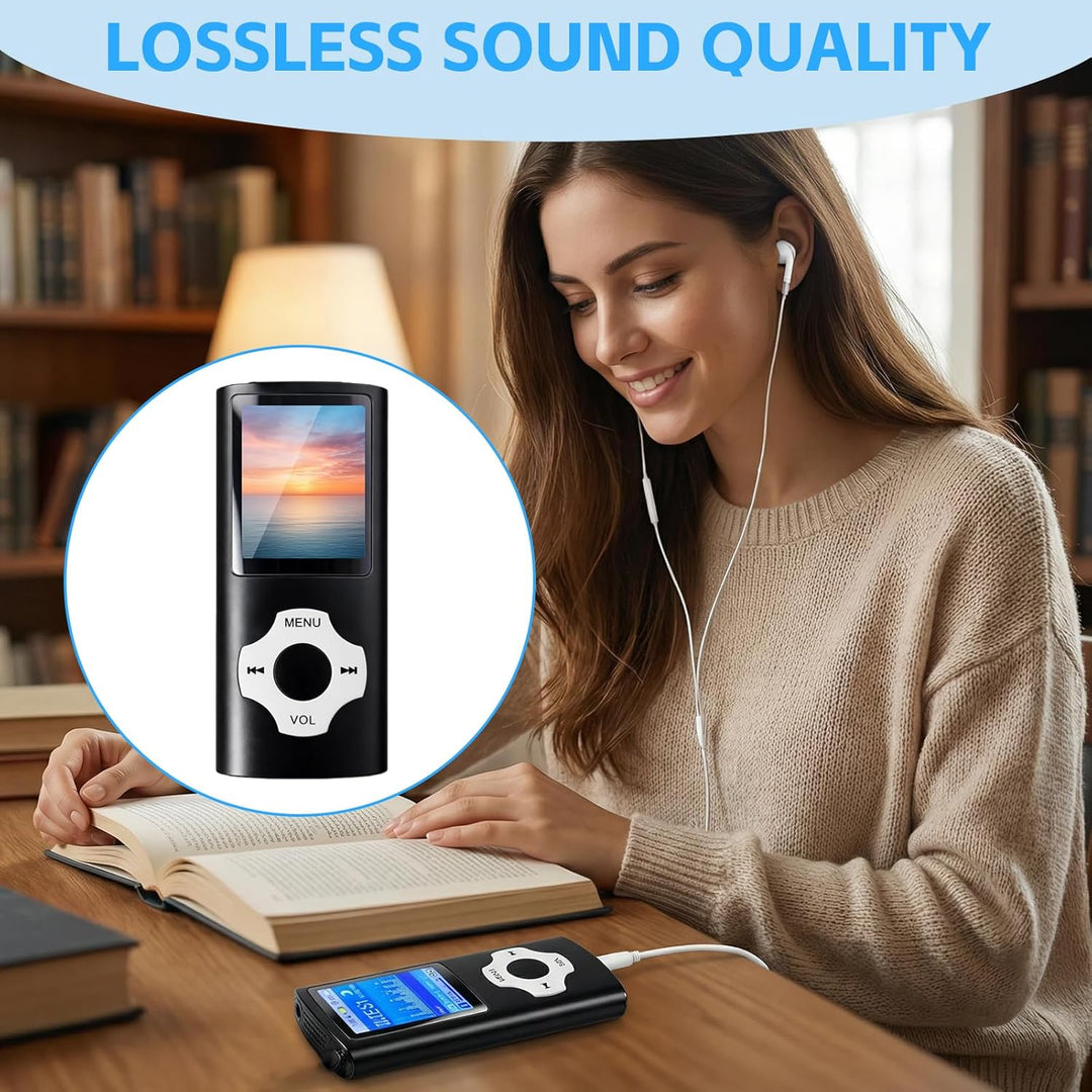 32GB MP3-Player/MP4-Player, Speicher, Verlustfreier Klang, HD Lautsprecher, Sprachrekorder, 1,8 Zoll
