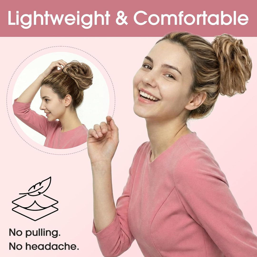 S-noilite Echthaar Messy Bun mit klammer Natürliches Haarteil für Dutt und Hochsteckfrisuren - Claw