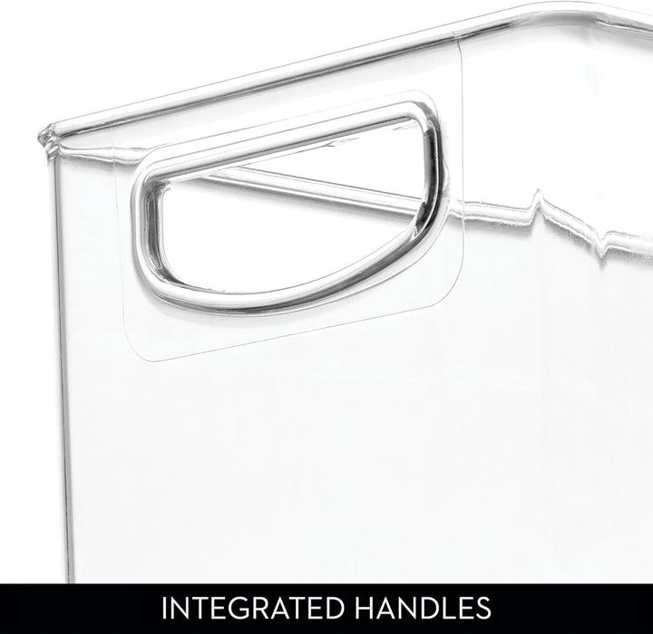 InterDesign iDesign stapelbarer Aufbewahrungskorb aus recyceltem Kunststoff mit Griffen, transparent
