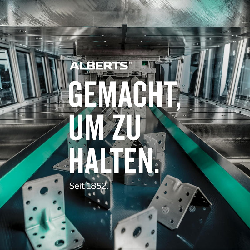 Alberts 866259 Verstellwinkel | 90°-Winkel, geprägt, mit Langloch | sendzimirverzinkt | 70 x 100 x 3