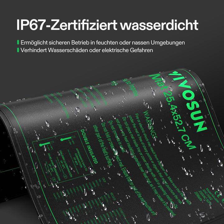 3QMart Wärmematte für Hydrokultur, langlebig, wasserdicht, für Sämlingarbeiten, warm, 25,4 x 52,9 cm