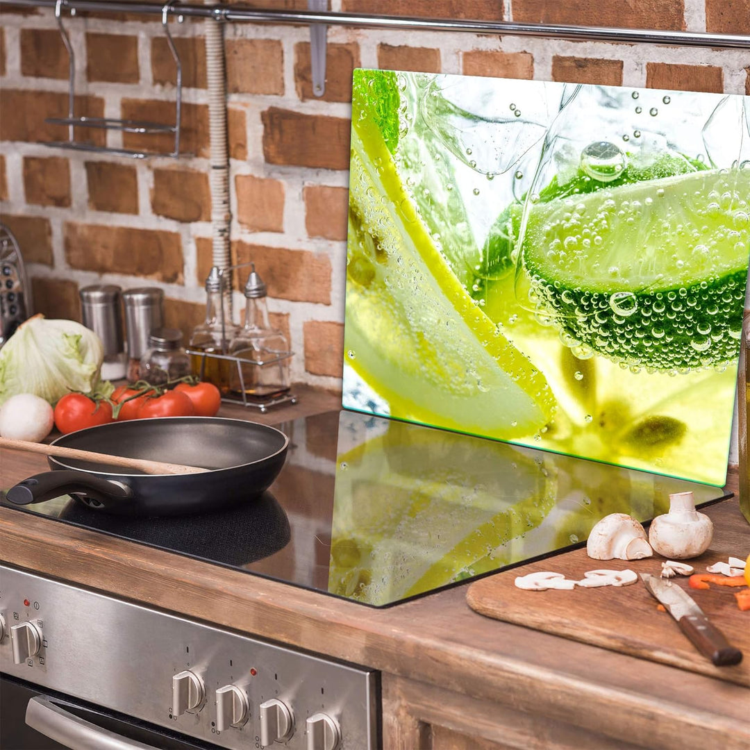 TMK | Herdabdeckplatte 60x52 Einteilig Glas Elektroherd Induktion Herdschutz Spritzschutz Glasplatte