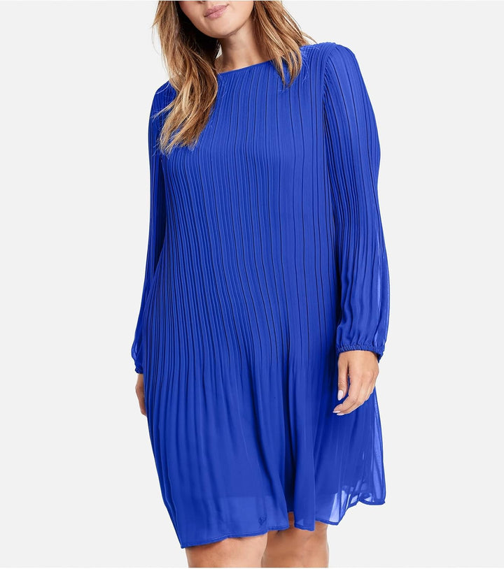 SAMOON Damen 180017-21040 Kleid Gewebe, Brigth Blue, 52