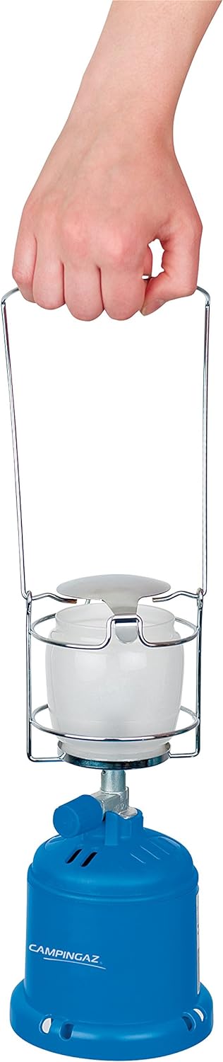 Campingaz 2000010189 Gaslampe Camping 206, blau, Gr. L & Glühstrumpf Grösse, Weiss, 9 x 11 x 1 cm