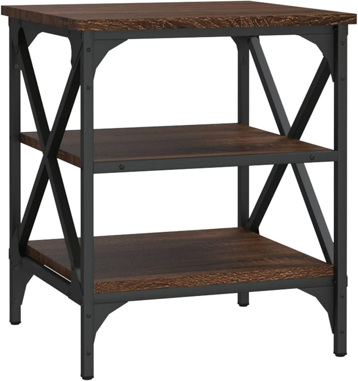 Tidyard 2 STK. Beistelltisch Couchtisch Wohnzimmertisch Sofatisch Coffee Table Braune Eiche 40x42x50