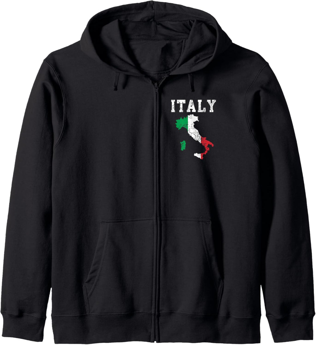 Italienische Flagge, Landkarte, italienisches Vintage-Design Kapuzenjacke