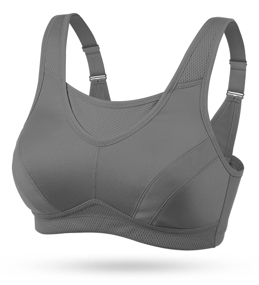 Wingslove Damen Sport BH ohne Bügel Nicht Gepolstert High Impact Bustier Halt Joggen BH 75B Grau, 75