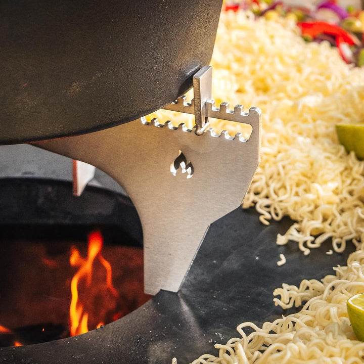 Grillrost.com Das Original Dutch Oven Gestell für Feuerplatte - steckbar und sicher - aus Edelstahl,