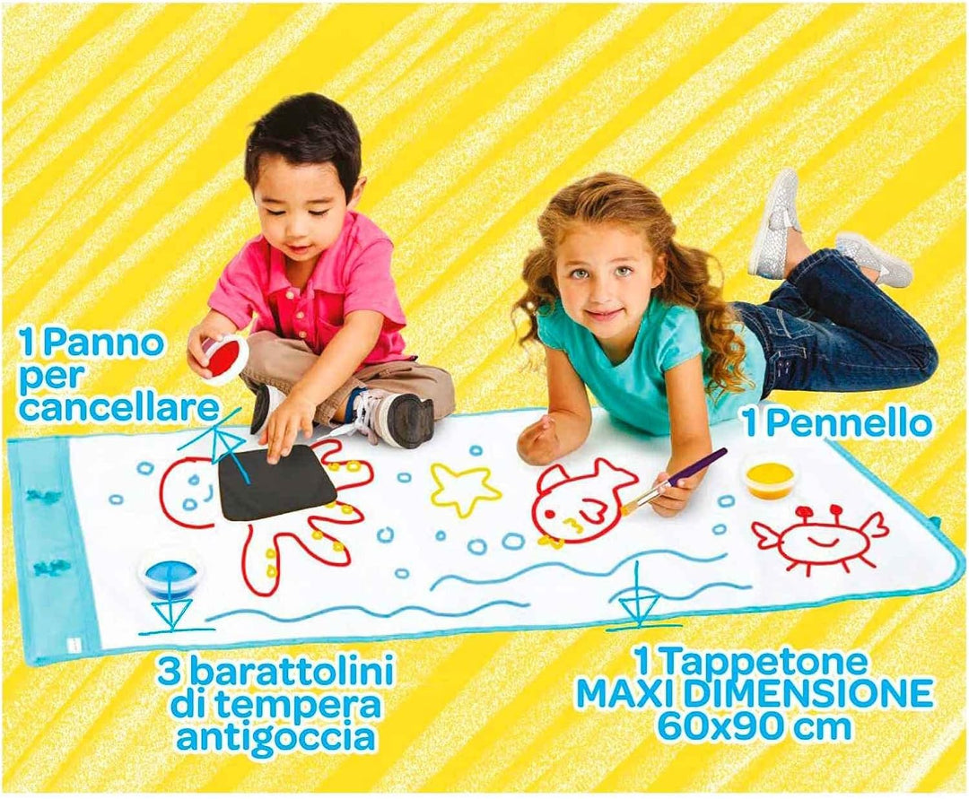 Crayola- Mini Kids, Mal- und Übermalmatte, Maxi-Unterlage zum Malen mit abwaschbaren Tempera, ab 36