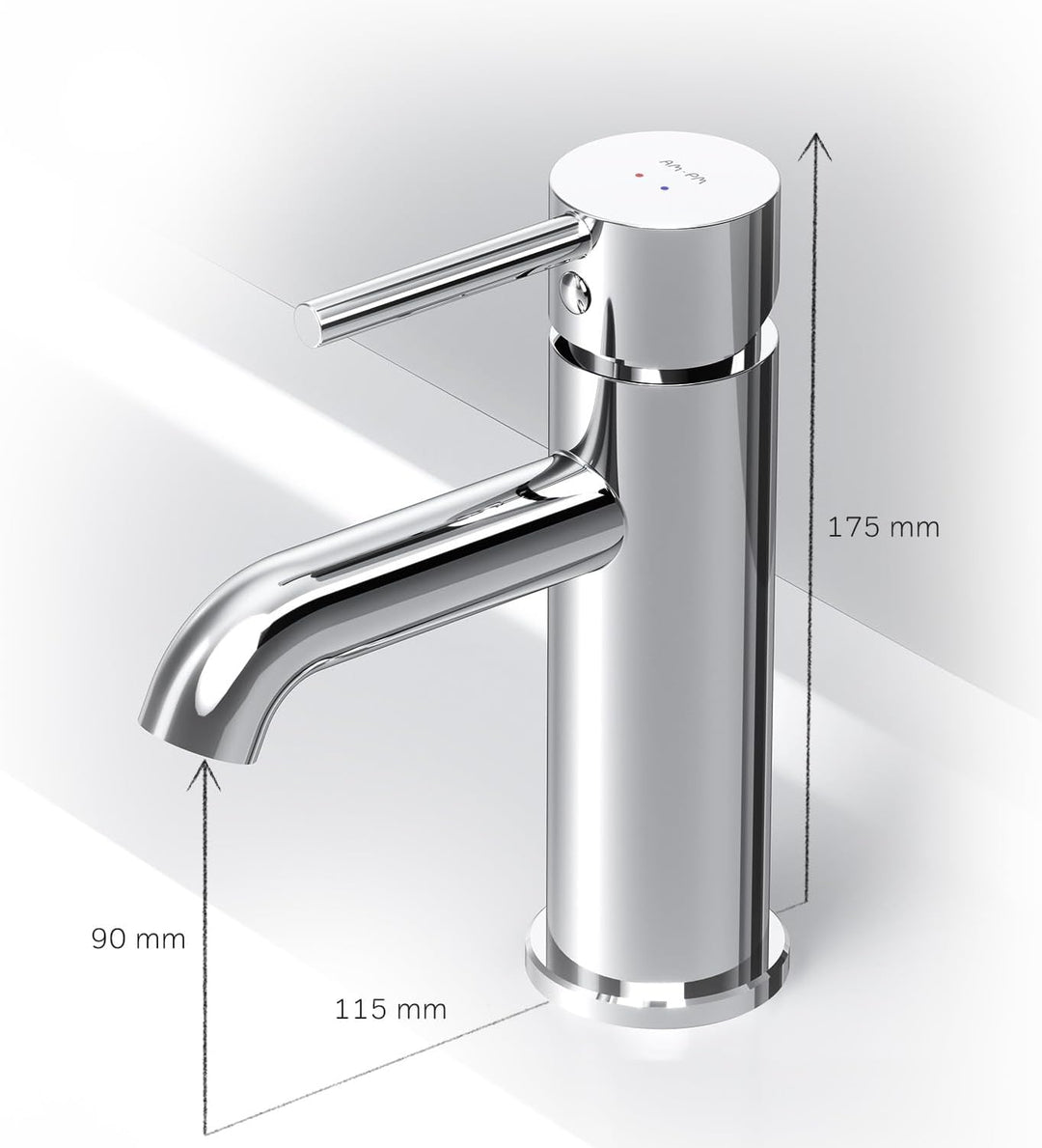 Wasserhahn Bad, Waschtischarmatur Chrom, Badarmatur aus Messing, Waschbecken Armatur Badezimmer, Ein
