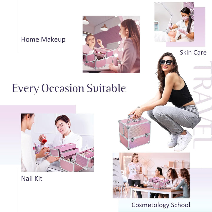 Kosmetikkoffer Schminkkoffer Make up Koffer Alu Beauty Case Abschliessbarer Nagelkoffer Make up Case