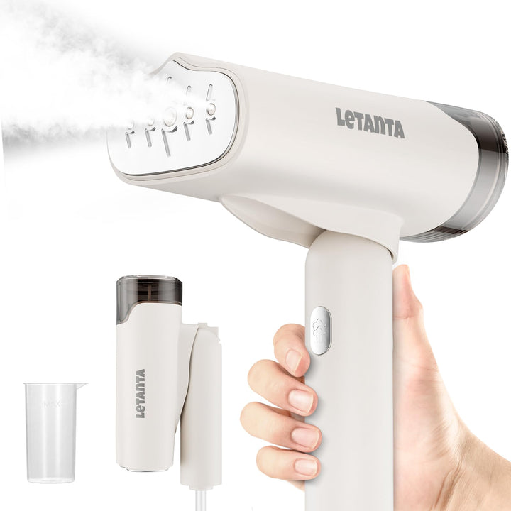 Tragbarer Dampfglätter 1200W, Handdampfer mit 30s Schnellaufheizung, 150ml Wassertank, 90° Faltbar,