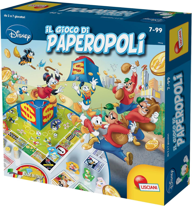 Lisciani Giochi - Disney Paperopoli, Unternehmen in Box, Spielplaner, Charakter, 21 Schlüsselkarten,