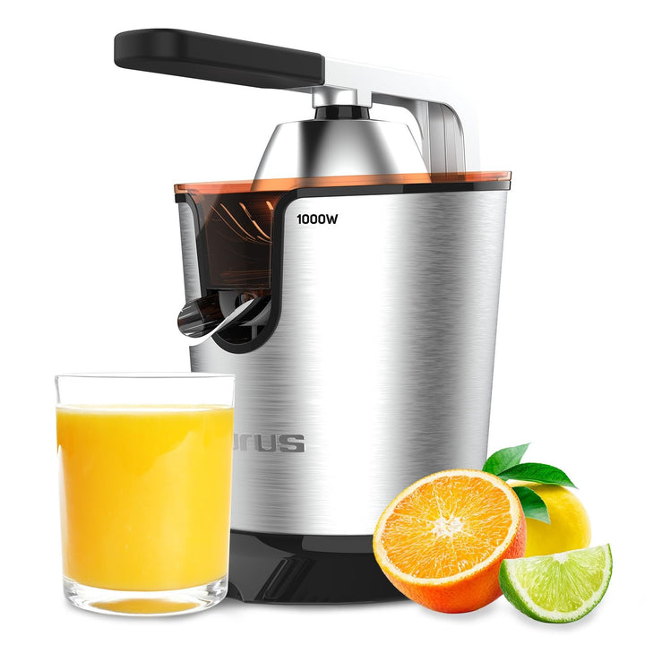 Taurus Easy Press Legend Orangenpresse, 1000 W, Edelstahl, Filter + 2 Kegel, elektrischer Fruchtflei