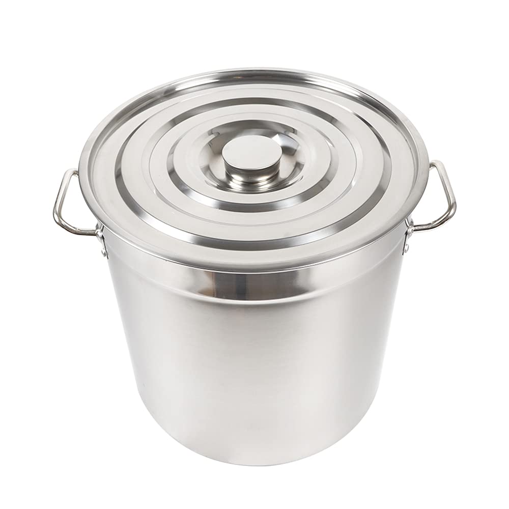 Suppentopf Grosse Kapazität Gastronomie Kochtopf mit Starken Griffen und Deckel Metalldeckel Edelsta