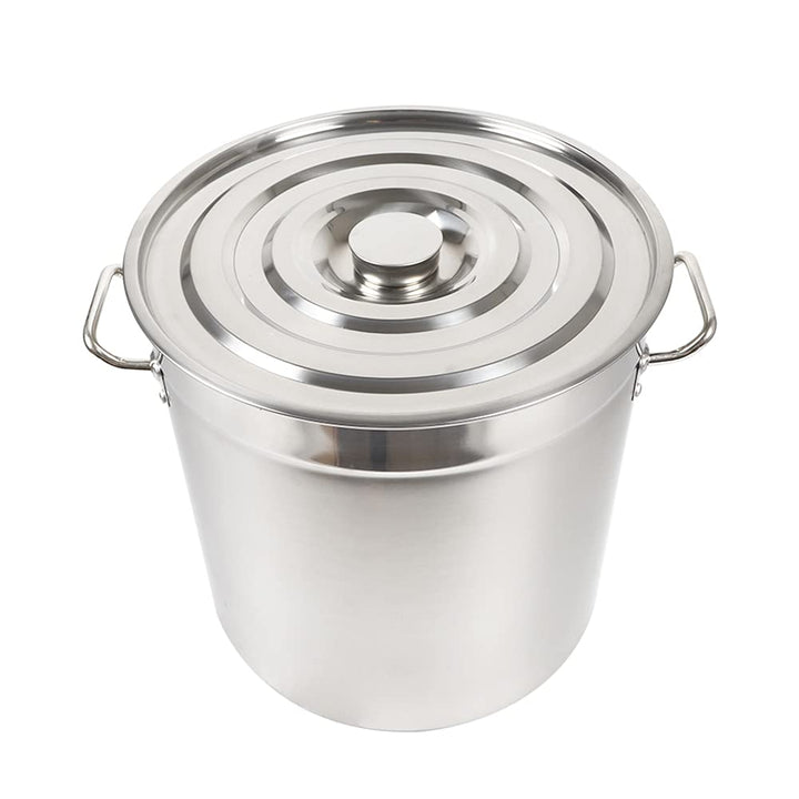 Suppentopf Grosse Kapazität Gastronomie Kochtopf mit Starken Griffen und Deckel Metalldeckel Edelsta