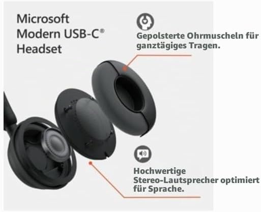 Microsoft Modernes USB-C Headset BtoBCasque filaire MS Modern USB-C
