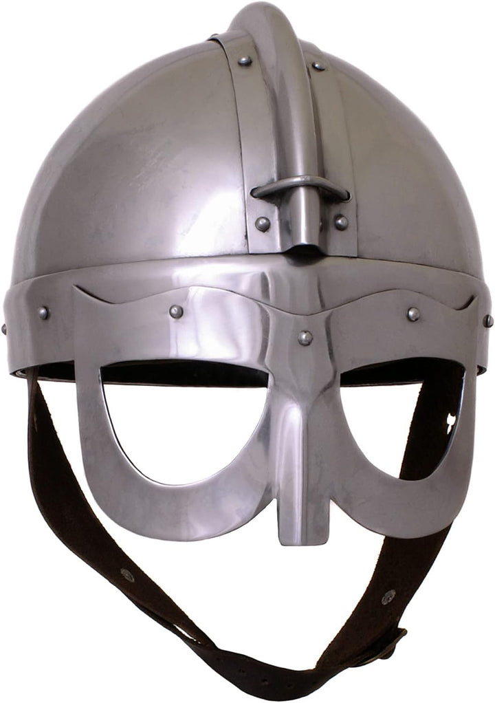 Battle-Merchant Wikinger Brillenhelm | Mittelalter Helm aus Stahl | Wikinger Metall Helm für Deko un