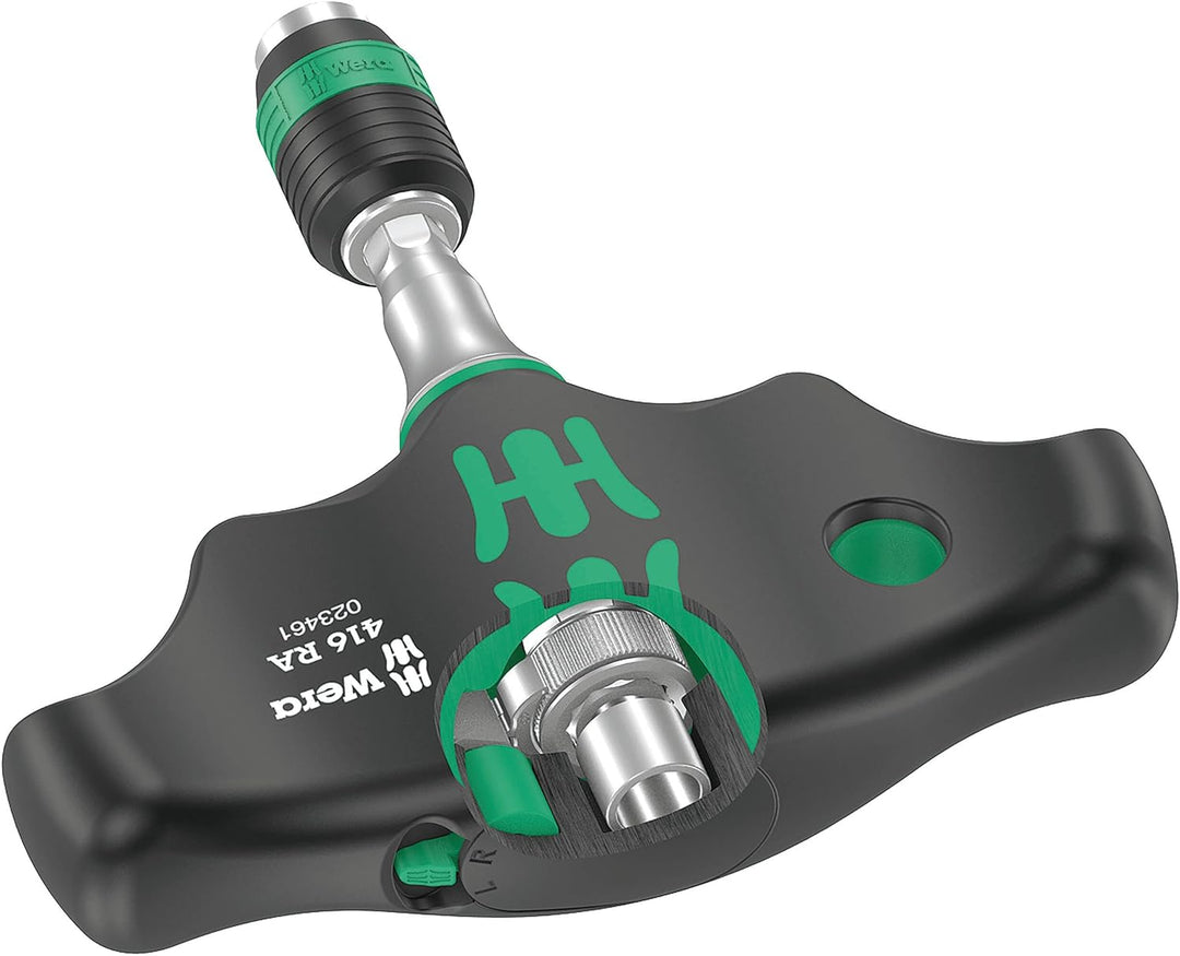 Wera 05023461001 416 RA Quergriff-Bit-Handhalter mit Ratschenfunktion und Rapidaptor Schnellwechself