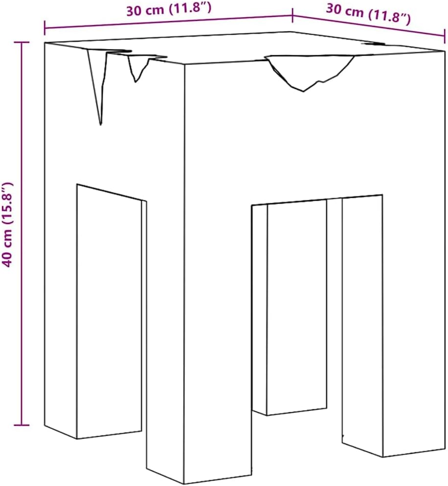 vidaXL Teak Massivholz Hocker Sitzhocker Fusshocker Beistelltisch 30x30x40cm Holz