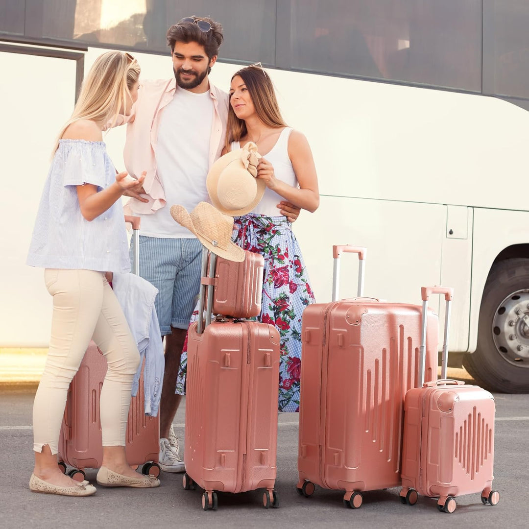 LEADZM Kofferset 5 teilig, Reisekoffer Set mit Kosmetikkoffer & verstärkten Ecken, Koffer Set Hartsc