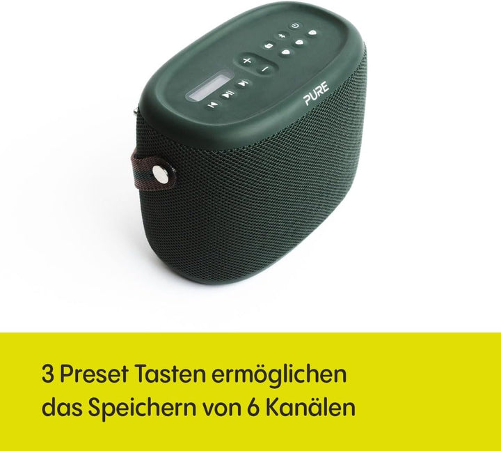 Pure Woodland Outdoor Lautsprecher mit Bluetooth & DAB+/FM Radio (wasserdicht IP67, robust, tragbar,