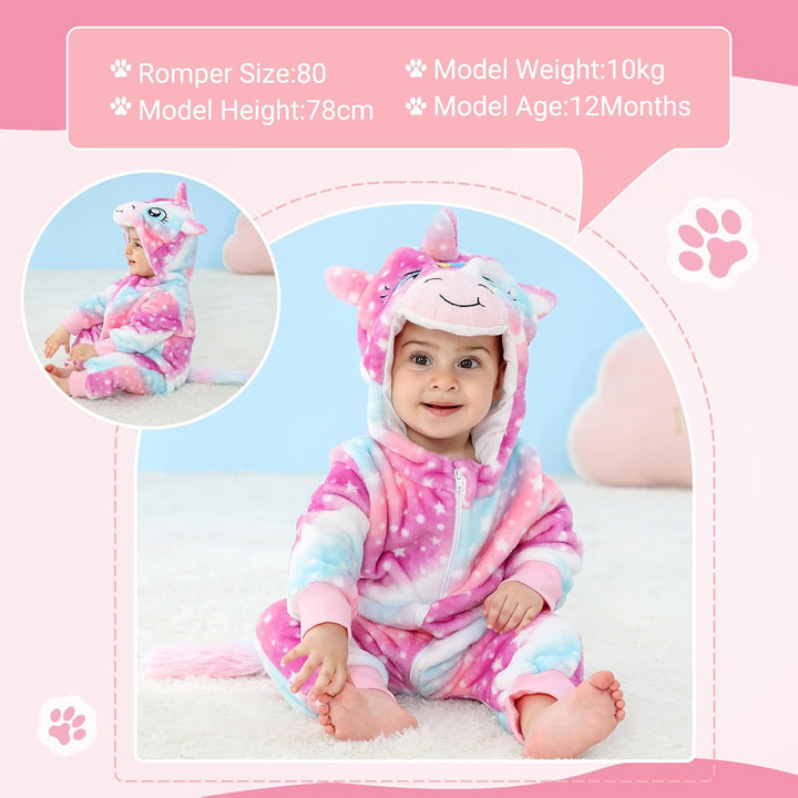 COOKY.D Unisex Winter Hooded Romper Jumpsuit 2-36 Months 2-5 Monate Stern, 2-5 Monate Stern